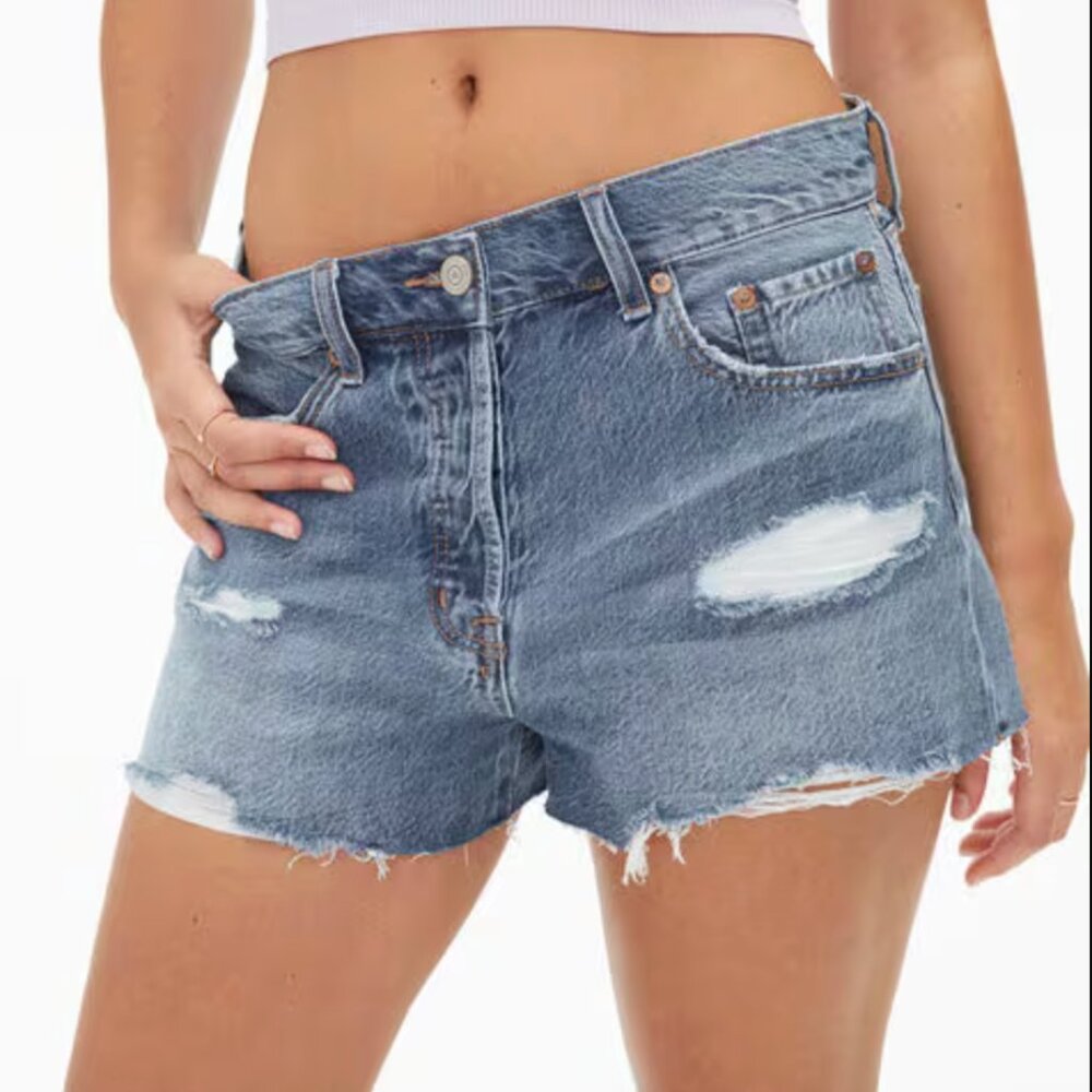 Aeropostale Blue Distressed Jean Shorts